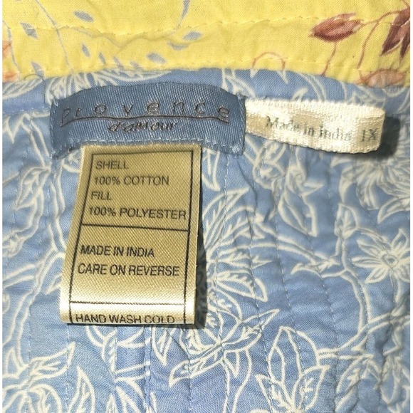 Provence D'amour Quilted Yellow Blue Floral Reversible Kimono Jacket Plus Sz 1X - Picture 13 of 14